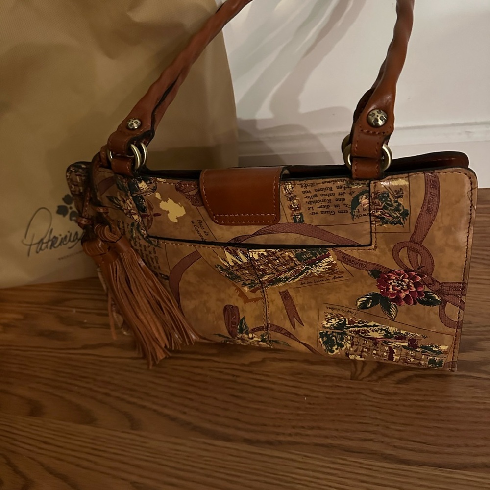 Patricia Nash Brown Shoulder Bag with Scenic Design